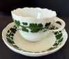 Antíka Orjinal Alman Meissen Porselen Çay Fincanı Yeşil Asma Yapraklı - Thumbnail (1)