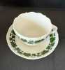 Antíka Orjinal Alman Meissen Porselen Çay Fincanı Yeşil Asma Yapraklı - Thumbnail (2)
