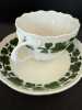 Antíka Orjinal Alman Meissen Porselen Çay Fincanı Yeşil Asma Yapraklı - Thumbnail (5)