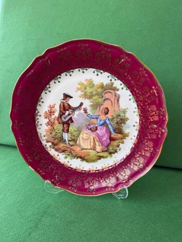 Antika Fransız Limoges 24cm Dekoratif Tabak Fragonard - 2