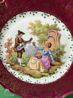Antika Fransız Limoges 24cm Dekoratif Tabak Fragonard