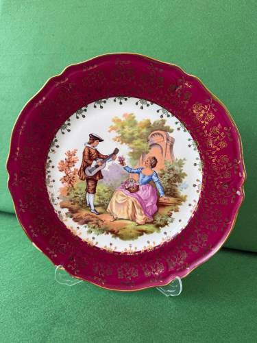 Antika Fransız Limoges 24cm Dekoratif Tabak Fragonard - 0