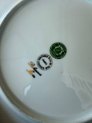 Antika Fransız Limoges 26 cm Dekoratif Tabak Kabartma Fragonard Desen - 2