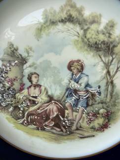Antika Fransız Limoges 26cm Kabartmalı Dekoratif Tabak