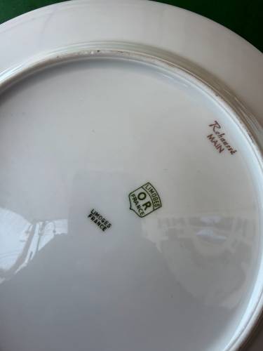 Antika Fransız Limoges 26cm Kabartmalı Dekoratif Tabak - 3