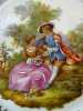 Antika Fransız Limoges 28cm Dekoratif Tabak Fragonard Desen - Thumbnail (2)