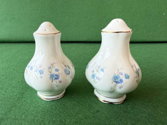 Antika İngiliz Porselen Royal Albert Tuzluk Karabiberlik 8cm Set - 0
