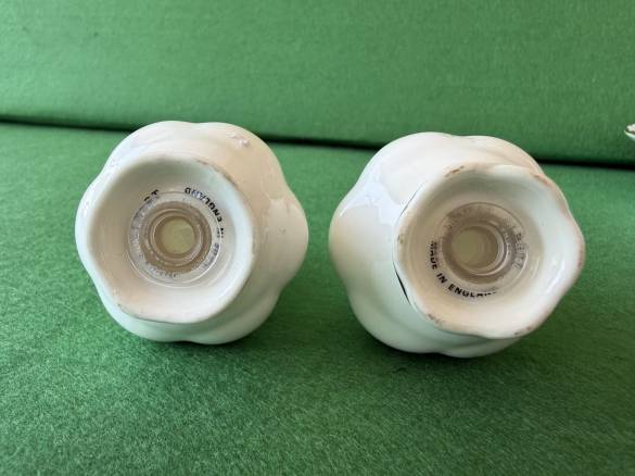 Antika İngiliz Porselen Royal Albert Tuzluk Karabiberlik 8cm Set - 1