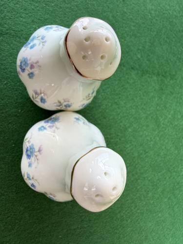 Antika İngiliz Porselen Royal Albert Tuzluk Karabiberlik 8cm Set - 2