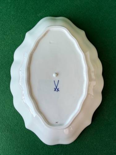 Antika Meissen Alman Porselen Tabak Salata Servis 28cm - 1