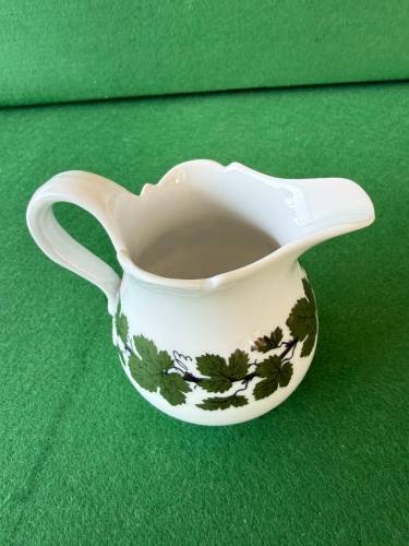 Antika Meissen Alman Sütlük Sosluk Yeşil Yapraklı 8 cm - 0