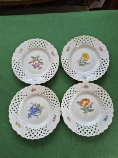 Antika Meissen Porselen Tabak Seti Porcelain Antique