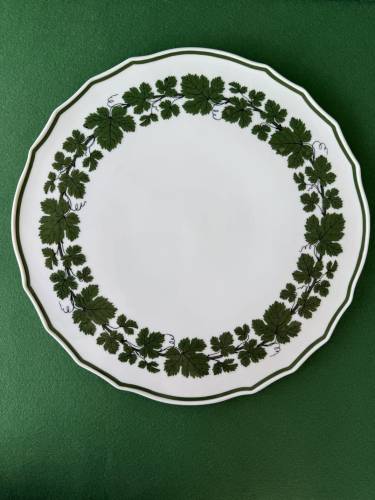 Antika Meissen Porselen Yuvarlak Tabak Yaprak Desenli 32cm - 0