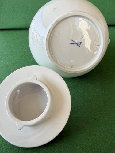 Antika Meissen Sütlük Sosluk Yaprak Desenli 24cm - 3