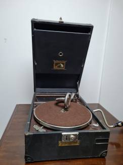 His Masters Voice Çanta Gramafon 4 Numara Model 101 b 1927 Orjinal Antika 