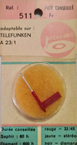 Pikap İgnesi Micromel 511 TELEFUNKEN A-23-1 Needle - 0