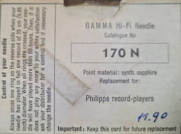  Pikap İğnesi Philips Gamma Hi-Fi Replacement Needle - 1